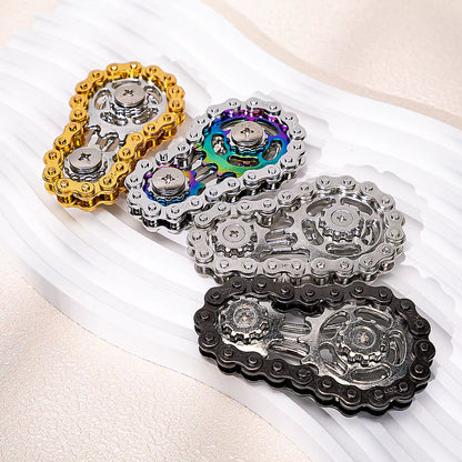 Sprockets Flywheel Fingertip Gyro Fidget Spinner Antistress Anxiety Metal Bike Chains EDC Spinner Fidget Toys for Adult Kids