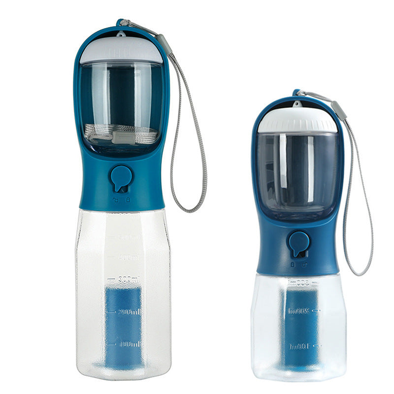 Botella 3 en 1 para perros en azul índigo, versiones de 600 ml y 300 ml