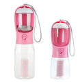 Botella 3 en 1 para perros en rosa cerezo, versiones de 600 ml y 300 ml